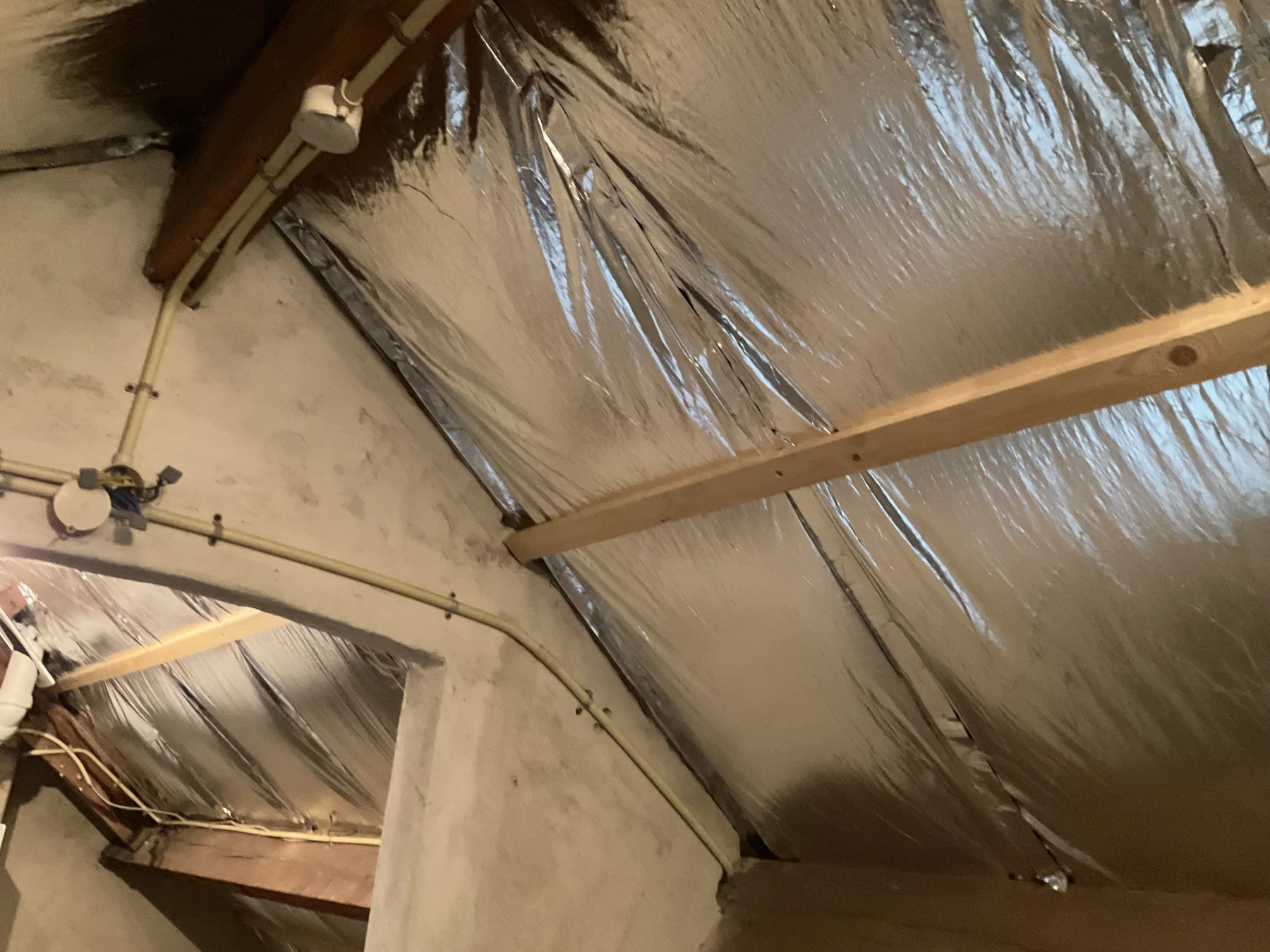 Royal Label field photograph of roof insulation