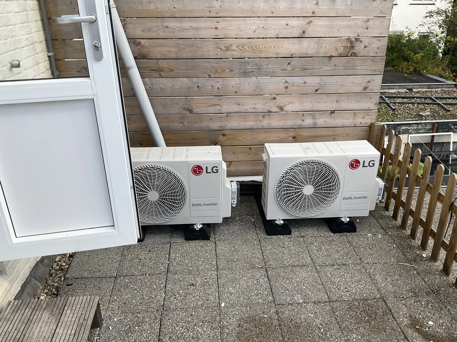 Royal Label field photograph of outdoor heat-pump units
